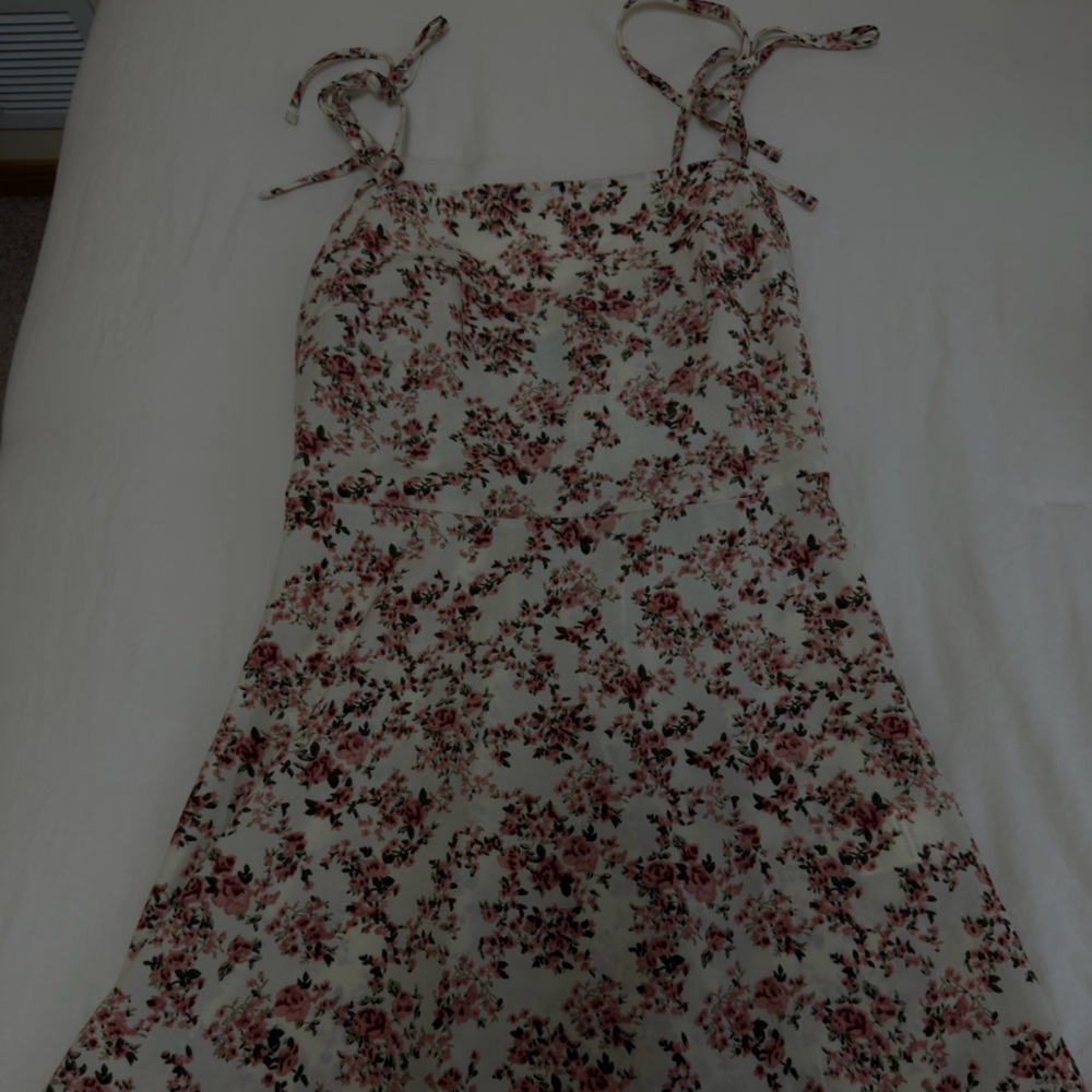 SHEIN Floral Mini Dress - Pink and Cream